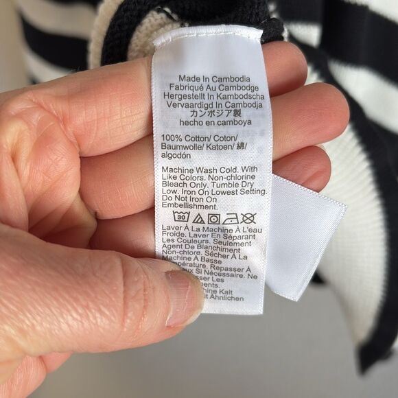 J Crew Striped half-zip sweater with pearl zipper Womens Small Navy White - Picture 10 of 11